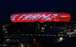 The words "Danke Franz" ("Thank you, Franz") are projected in tribute to Franz Beckenbauer onto FC Bayern's stadium, the Allianz Arena, in Munich, on January 8th after the former player and coach's death.