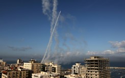 Rockets are fired from Gaza City towards Israel on October 7, 2023
