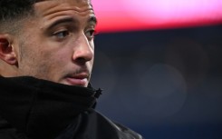 Dortmund's English forward Jadon Sancho warms up prior to their clash away at Darmstadt.