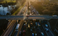 Farmers have been blocking roads including the A64 motorway in the southwest