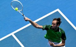 Russia's Daniil Medvedev serves against Portugal's Nuno Borges at the Australian Open