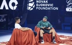 Nick Kyrgios interviewing Novak Djokovic at the Australian Open