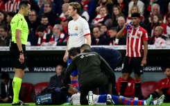 Barcelona's Spanish defender Alejandro Balde was injured during his team's Copa del Rey  defeat in Bilbao