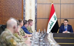 Iraqi Prime Minister Mohamed Shia al-Sudani met in Baghdad with top-ranking officials of Washington's international coalition against the Islamic State (IS) group