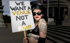 Vixen Temple from the group Fired Up Stilettos, who are demanding better employment rights for adult entertainment workers in New Zealand
