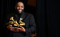 US rapper Killer Mike poses in the press room with the Grammy for Best Rap Performance, Best Rap Album and Best Rap Song during the 66th Annual Grammy Awards at the Crypto.com Arena in Los Angeles on February 4, 2024
