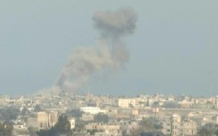 Smoke rises in Gaza's Khan Yunis after strike