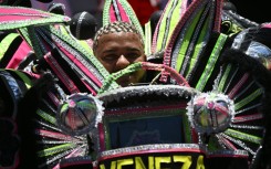 A reveler performs during the official Carnival opening ceremony in Rio de Janeiro on February 9, 2024