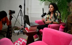 Dating coach Sabrina Zohar in her home studio in Carlsbad, California on February 6, 2024