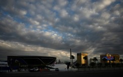 A view of the Allegiant Stadium which will host Sunday's Super Bowl in Las Vegas 