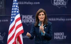 US Republican presidential hopeful and former UN ambassador Nikki Haley speaks at a campaign event at Freshfields Village shopping center in Kiawah Island, South Carolina, on February 17, 2024