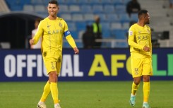 Cristiano Ronaldo celebrates his goal in the AFC Champions League last week