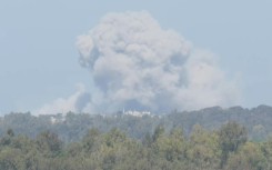 Smoke over southern Gaza, seen from Israel