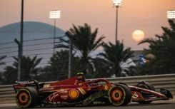 Pace-setter: Ferrari's Carlos Sainz in action at Sakhir on Thursday
