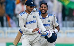 Dhruv Jurel (right) celebrates after putting on an unbeaten 72 with Subman Gill (left) to win the fourth Test