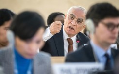Palestinian ambassador Ibrahim Khraishi was applauded in the Human Rights Council