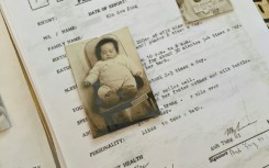 May-Britt Koed's adoption file, with the baby picture that may not have been her 