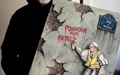 A graduate of the Academy of Fine Arts in Rome, Maupal does not only paint the pope, and also produces installations