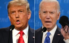 US President Donald Trump and Democratic presidential candidate Joe Biden during the final presidential debate in Nashville, Tennessee