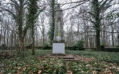 A monument in the graveyard that served Prague's Bohnice mental hospital