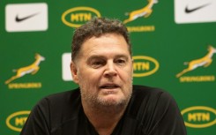 South Africa head coach Rassie Erasmus addresses a Springbok rugby press conference in Cape Town on March 12, 2024