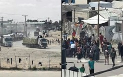 Gazans rush to collect aid delivered via Rafah crossing