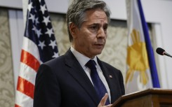 US Secretary of State Antony Blinken speaks during a joint press conference with Philippines' Secretary of Foreign Affairs Enrique Manalo in Manila 