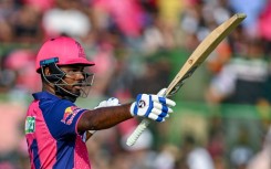 In the runs: Rajasthan Royals' captain Sanju Samson celebrates after scoring a half-century against Lucknow Super Giants