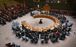 The UN Security Council meets on a motion for a Gaza ceasefire and hostage deal vote at UN headquarters in New York, on March 22, 2024