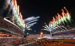 Fireworks erupt over the Alexander Stadium during the closing ceremony for the Commonwealth Games in Birmingham in 2022