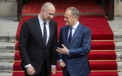 Ukrainian Prime Minister Denys Shmyhal (Ukrainian Prime Minister Denys Shmygal (L) said he hoped to have 'pragmatic and constructive' talks with Polish counterpart Donald Tusk (R)   L) said he hope to have 'pragmatic and constructive' talks with Polish counterpart Donald Tusk (R)   