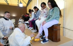 The Argentinian Jesuit visited the Rebibbia women's prison in the northeastern outskirts of the Italian capital