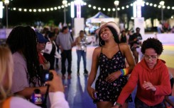 Beyonce fans held a joyful party at a Houston roller rink to celebrate their queen's new album