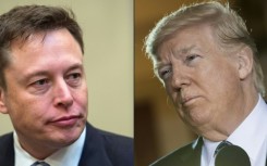 Elon Musk (L) says he will not directly back Donald Trump (R) or Joe Biden, but his X feed makes clear that his support lies with the Republican