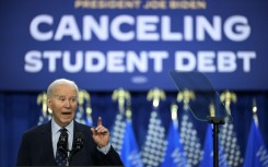 US President Joe Biden speaks about student loan debt relief at Madison Area Technical College in Madison, Wisconsin, April 8, 2024. 