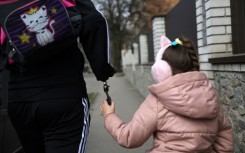 Kucherenko with his eldest daughter, six-year-old Valeria