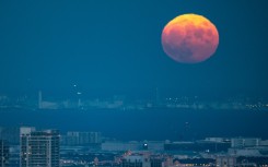 The moon over Tokyo on September 10, 2022