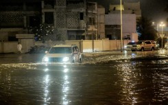 Roads were flooded around Bahrain
