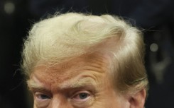 Former US president Donald Trump attends his trial for allegedly covering up hush money payments linked to extramarital affairs, at Manhattan Criminal Court in New York City on April 23, 2024