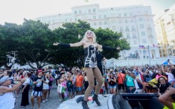 Eager fans gather at Copacabana Beach in Rio on May 3, 2024, on the eve of the free mega concert that will close Madonna's 'Celebration' tour