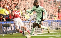 Nicolas Jackson celebrates scoring the winning goal for Chelsea at Nottingham Forest.
