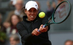 Madison Keys, pictured here in Madrid, had her match interrupted by climate activists on Monday