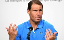 Last time?: Rafael Nadal holds a French Open press conference on Saturday 