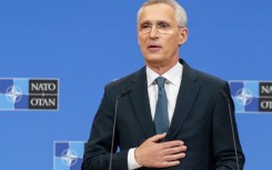 NATO Secretary General Jens Stoltenberg speaks at NATO headquarters in Brussels on June 14, 2024
