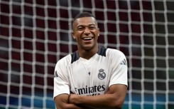 Real Madrid's French forward Kylian Mbappe was named in Carlo Ancelotti's starting line-up against Atalanta