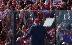 Former US president and 2024 Republican White House candidate Donald Trump speaks during a rally in Mosinee, Wisconsin, on September 7, 2024