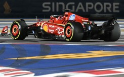 Charles Leclerc drives during the Formula One Singapore Grand Prix