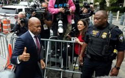 New York City Mayor Eric Adams arrives to appear in court after being indicted on corruption charges