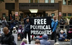 Supporters of the pair gathered outside court