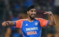 In the wickets: India's Arshdeep Singh celebrates after dismissing Bangladesh's Parvez Hossain Emon
